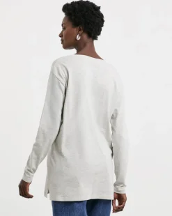 Long Sleeve Slouch V-Neck Longline Top