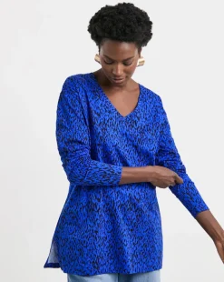 Long Sleeve Slouch V-Neck Longline Top