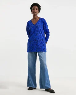 Long Sleeve Slouch V-Neck Longline Top