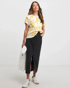 Longline Short Sleeve Curved Hem Top