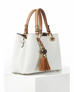 Luella Grey Gala White Crossbody Tote