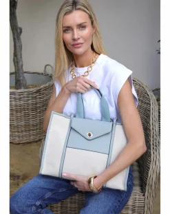 Luella Grey Giselle Blue Laptop Tote