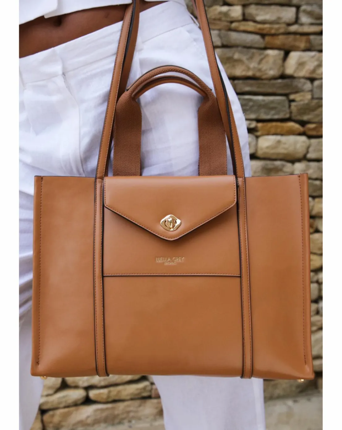 Luella Grey Giselle Camel Laptop Tote