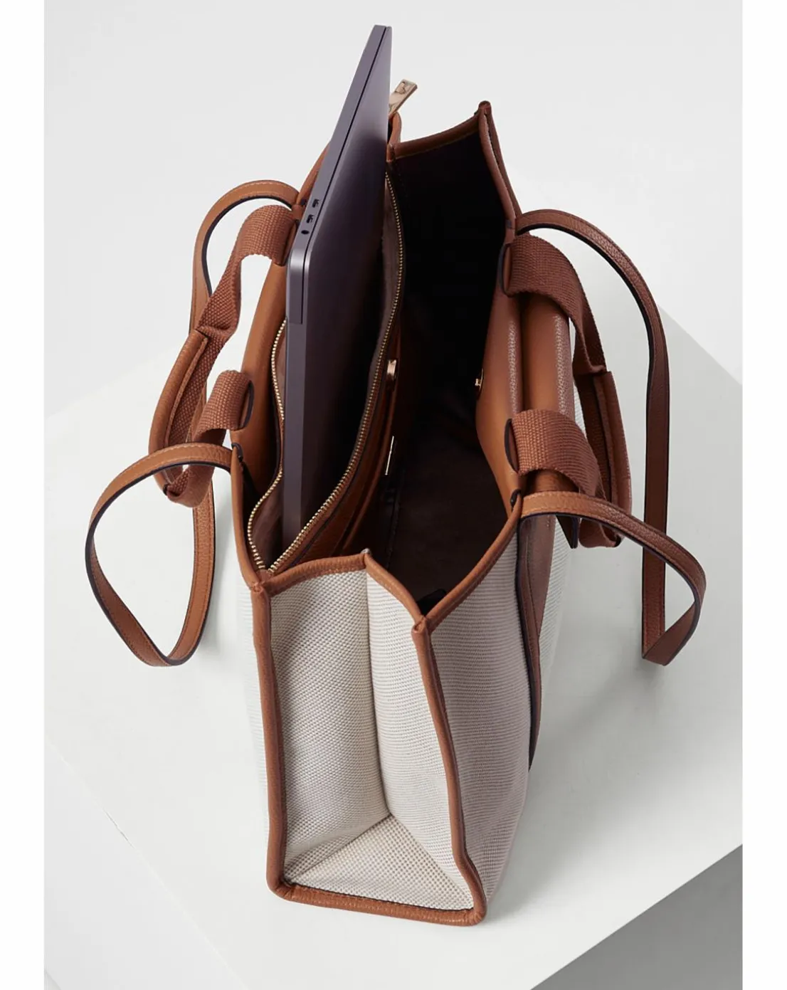 Luella Grey Giselle Camel Laptop Tote