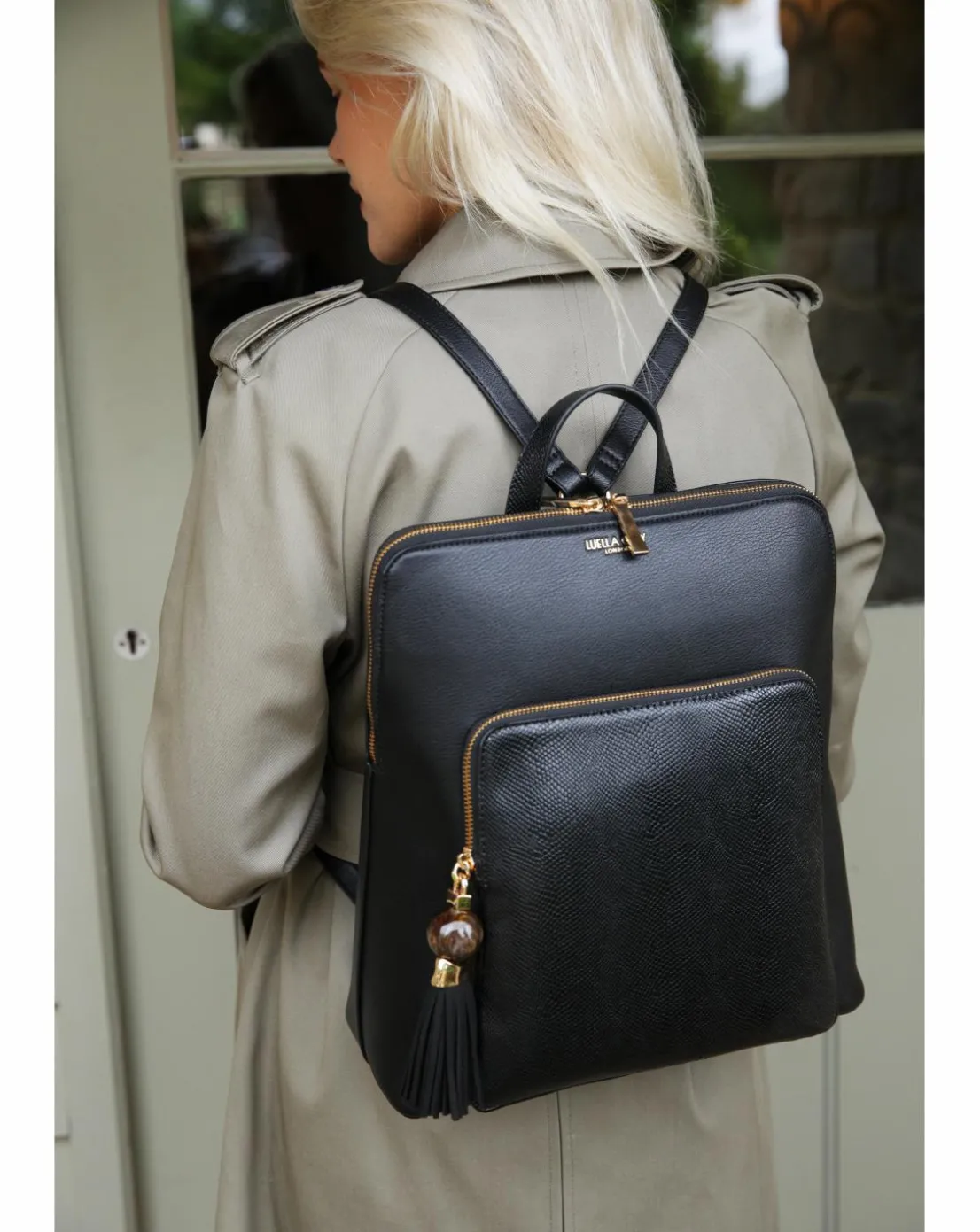 Luella Grey Philly Black Laptop Backpack