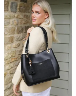 Luella Grey Sienna Black Hobo Tote