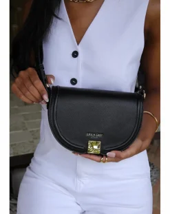 Luella Grey Tara Black Saddle Crossbody