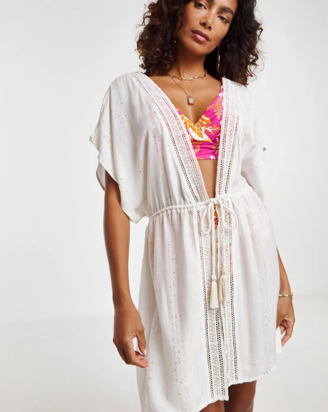 Lurex Open Beach Kaftan