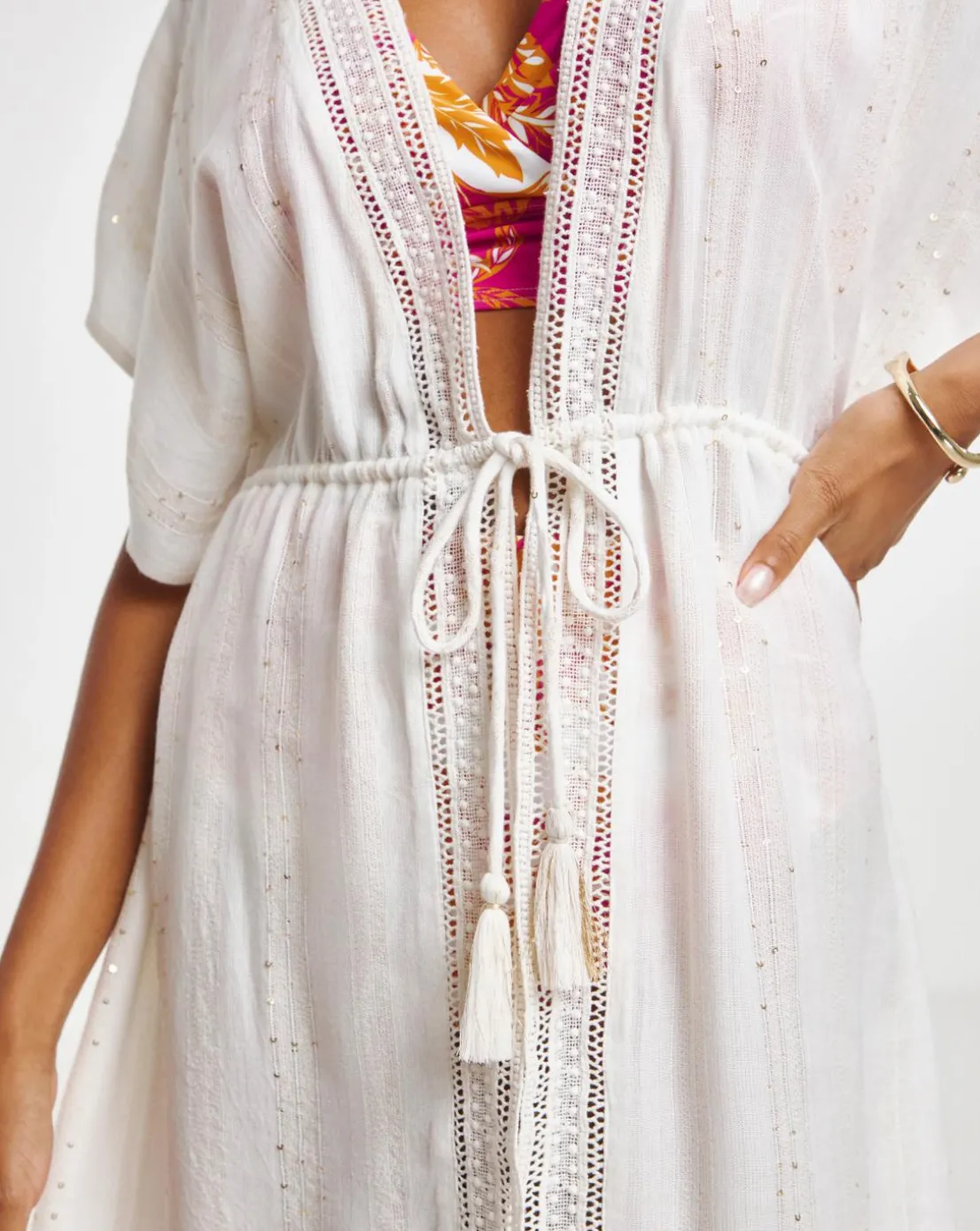 Lurex Open Beach Kaftan