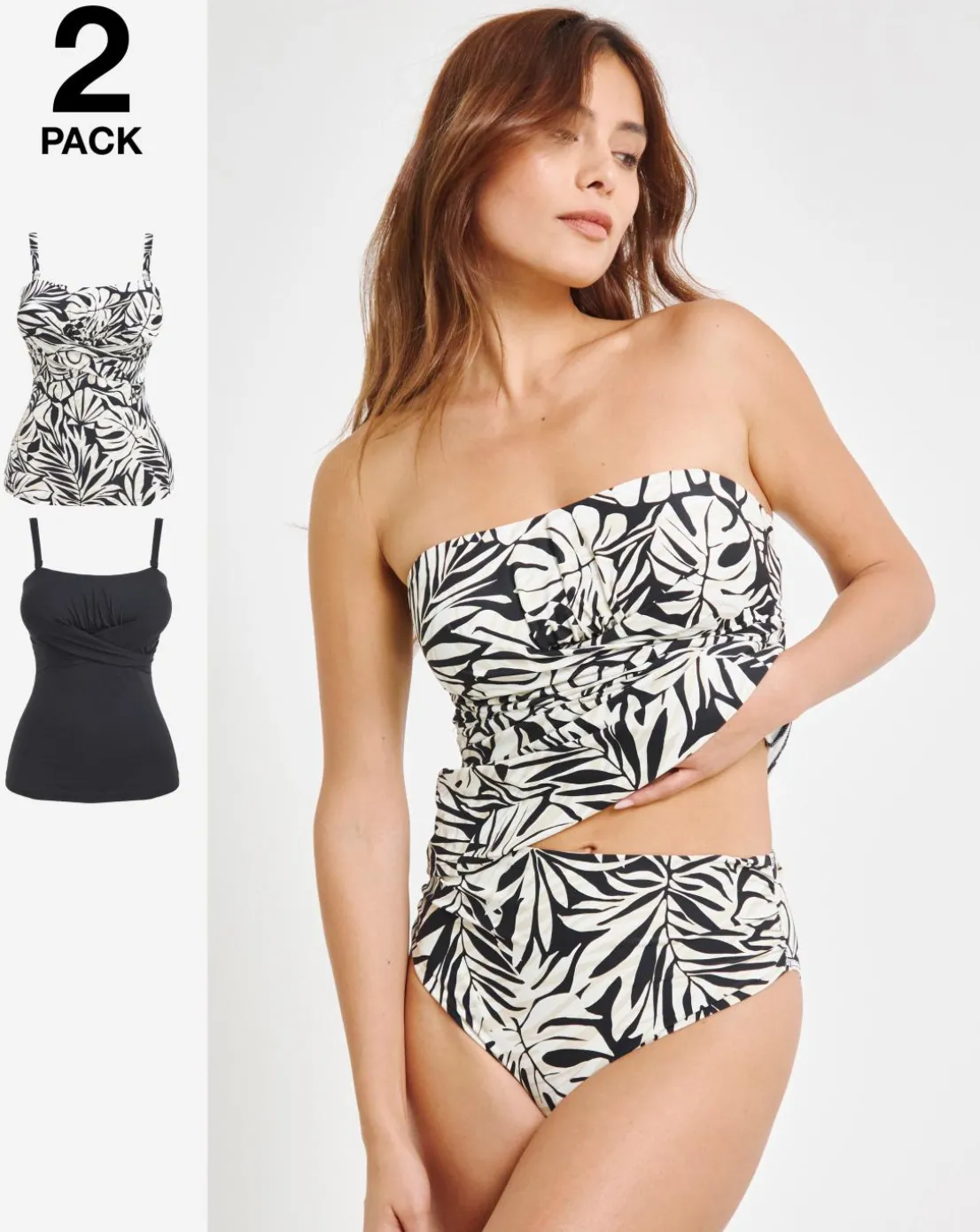 MAGISCULPT Firm Control 2 Pack Bandeau Tankini Tops