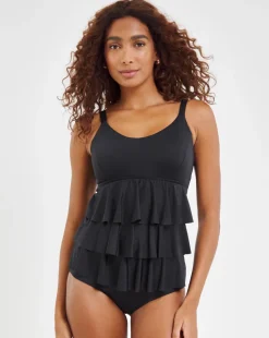 MAGISCULPT Illusion Ruffle Tummy Control Swimsuit