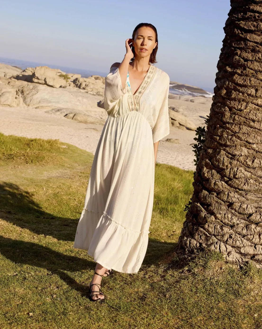 MAGISCULPT Lurex Maxi Beach Kaftan