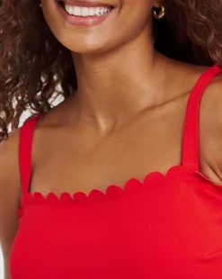 MAGISCULPT Medium Control Contour Me Scalloped Edge Bandeau Swimsuit