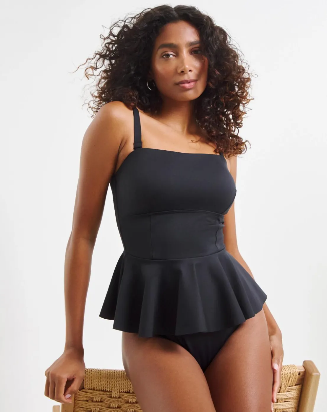 MAGISCULPT Medium Control Contour Me Peplum Scuba Swimsuit