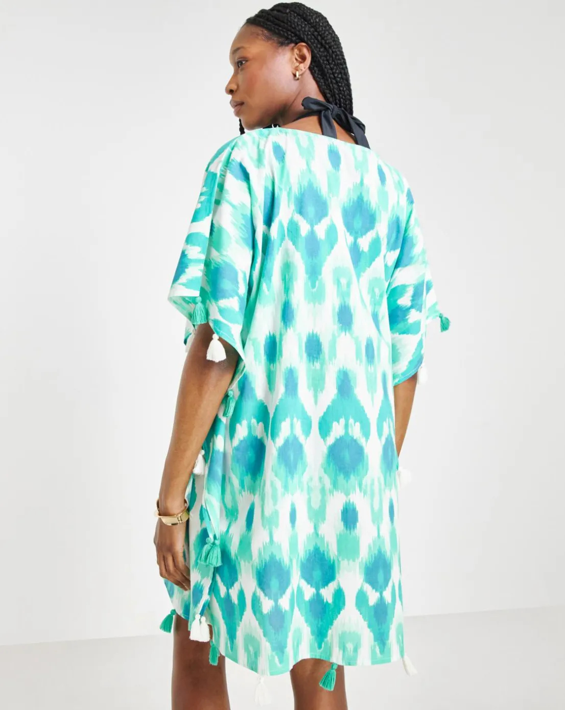 MAGISCULPT Tassel Trim Beach Kaftan