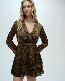 Mango Animal Print Ruffle Dress