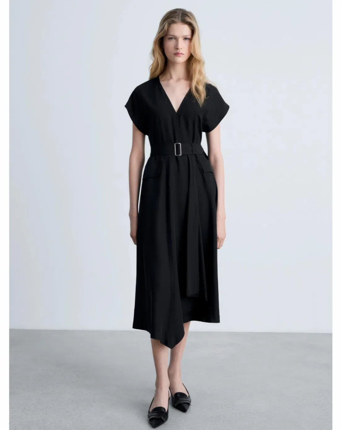 Mango Asymmetrical Dress with Belt