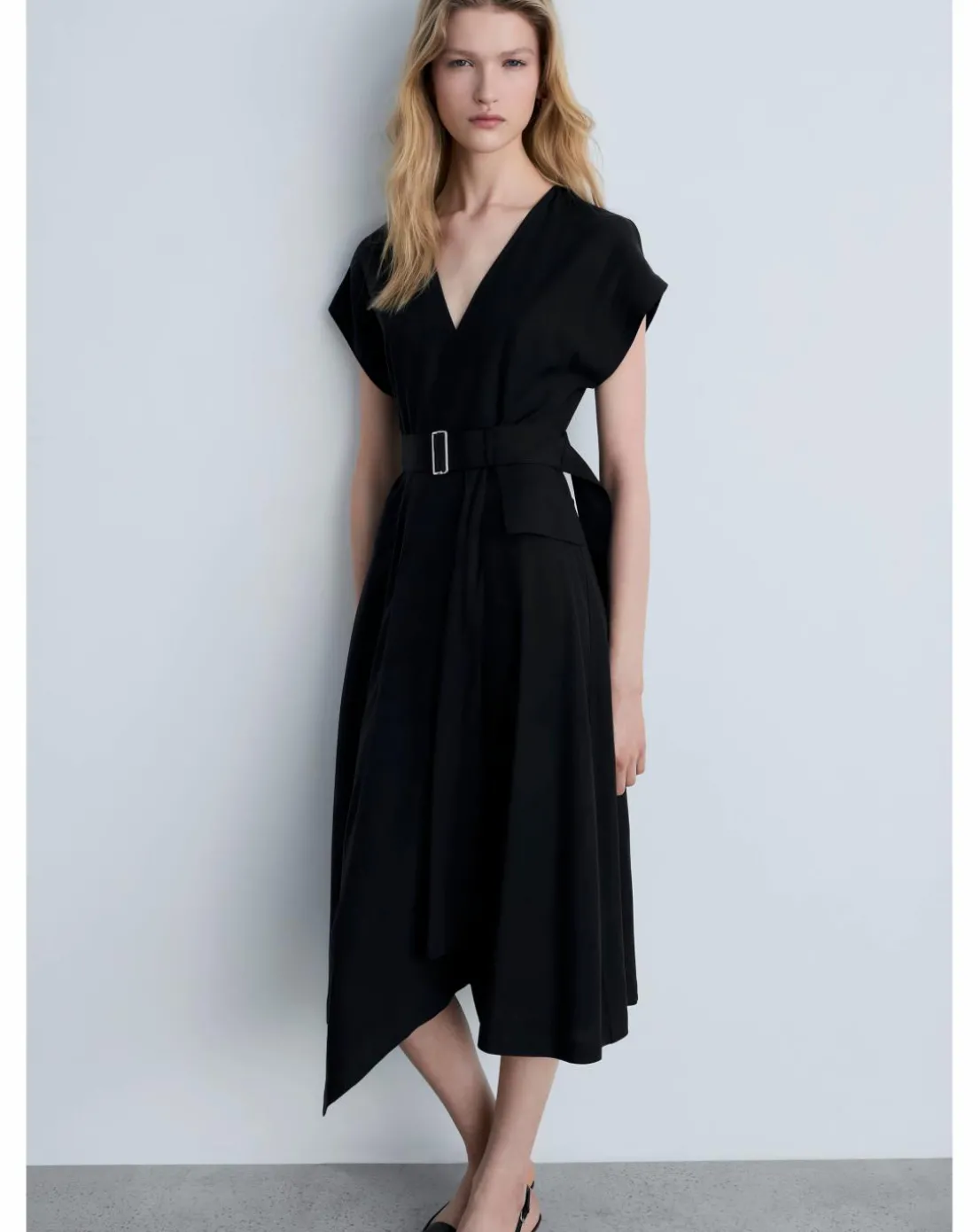Mango Asymmetrical Dress with Belt