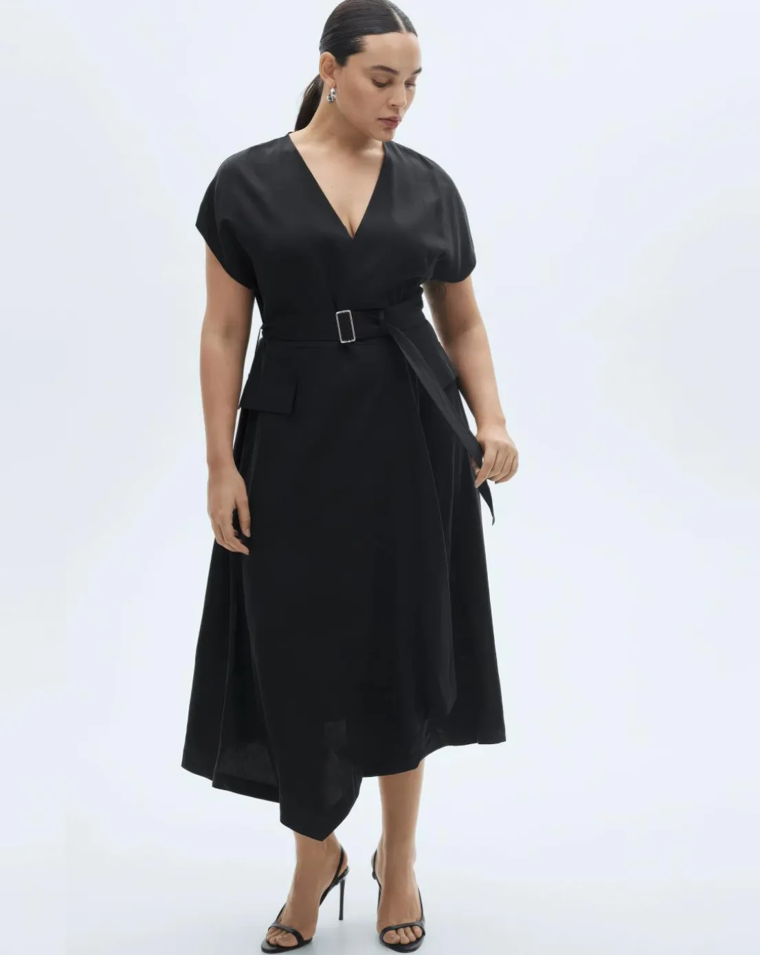 Mango Asymmetrical Dress with Belt