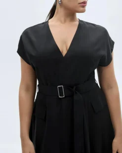 Mango Asymmetrical Dress with Belt