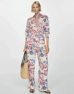 Mango Button Up Floral Shirt