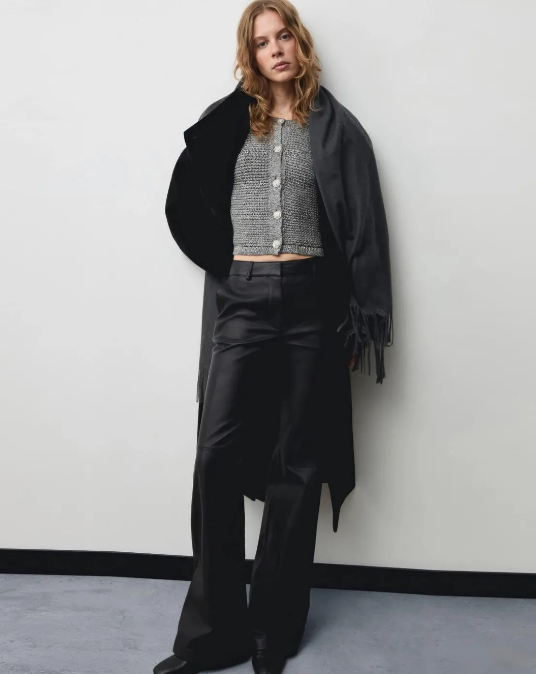 Mango Chunky Knit Jacket With Buttons