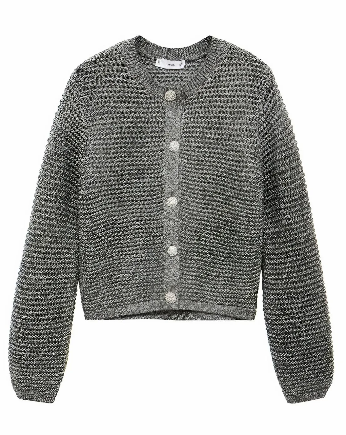 Mango Chunky Knit Jacket With Buttons