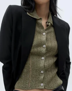 Mango Cotillon Ribbed Cardigan