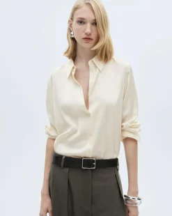 Mango Ideale Cream Shirt
