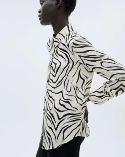 Mango Ideale Zebra Print Shirt