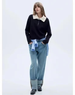 Mango Latas Contrast Collar Sweater