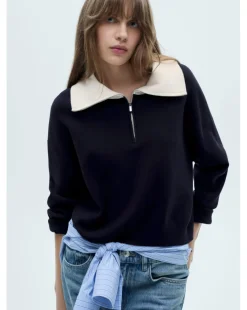 Mango Latas Contrast Collar Sweater