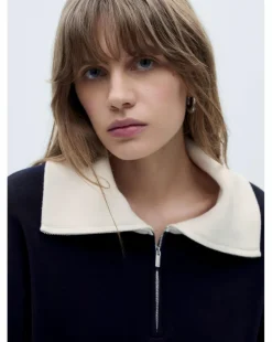 Mango Latas Contrast Collar Sweater