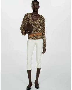 Mango Leopard Print Blouse