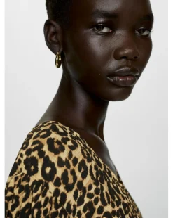 Mango Leopard Print Blouse