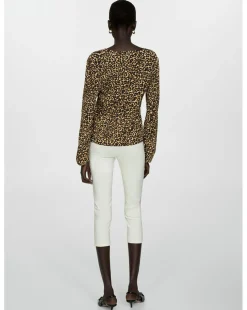 Mango Leopard Print Blouse