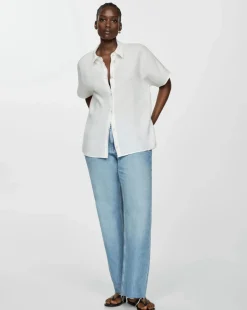 Mango Linen Button Up Shirt