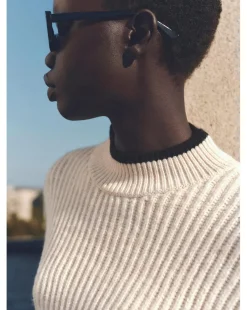 Mango Perkins Neck Plaza Sweater