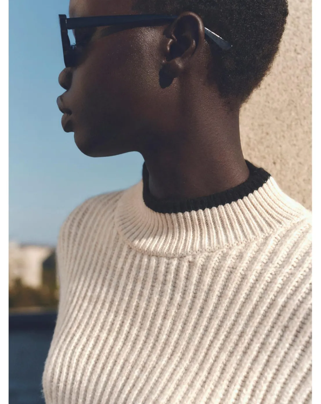 Mango Perkins Neck Plaza Sweater