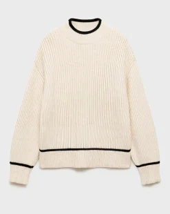 Mango Perkins Neck Plaza Sweater