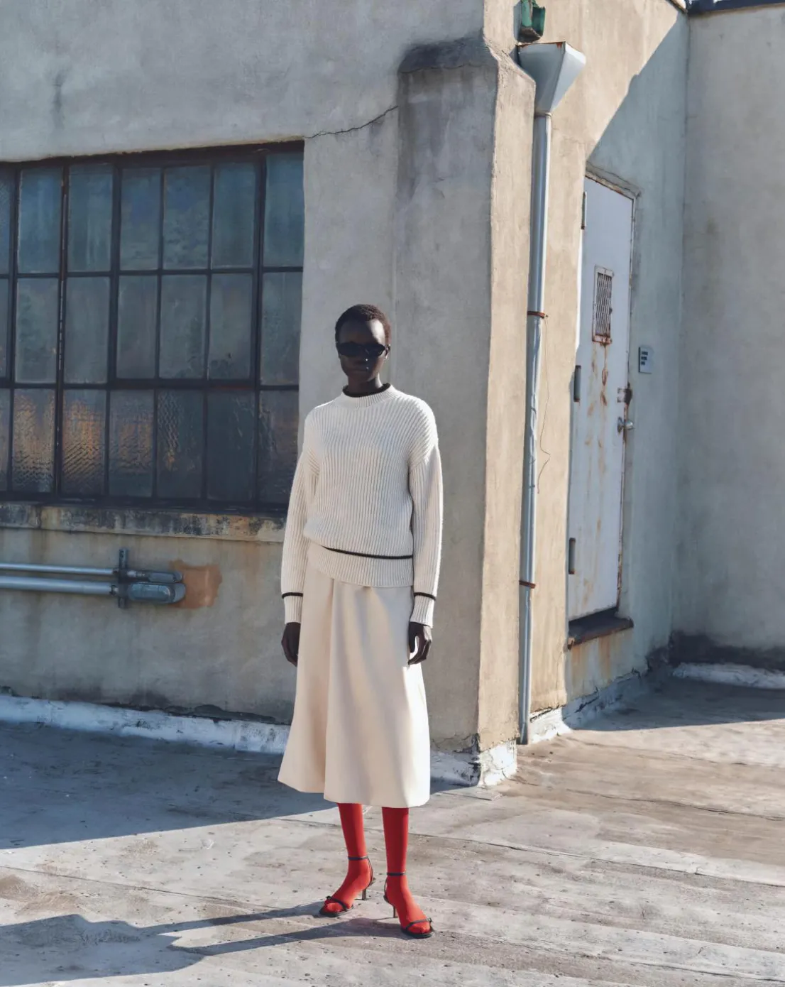 Mango Perkins Neck Plaza Sweater