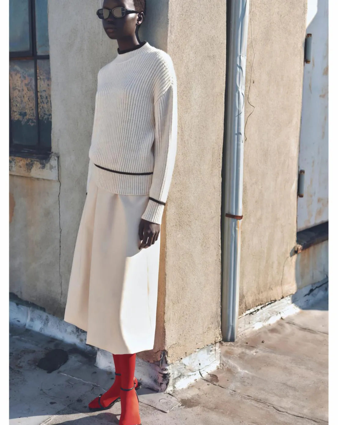 Mango Perkins Neck Plaza Sweater