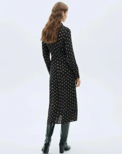 Mango Polka-dot shirt dress with Knot Detail