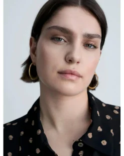 Mango Polka-dot shirt dress with Knot Detail