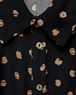 Mango Polka-dot shirt dress with Knot Detail