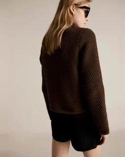 Mango Polo Neck Knitted Choco Jacket