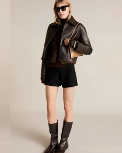 Mango Polo Neck Knitted Choco Jacket