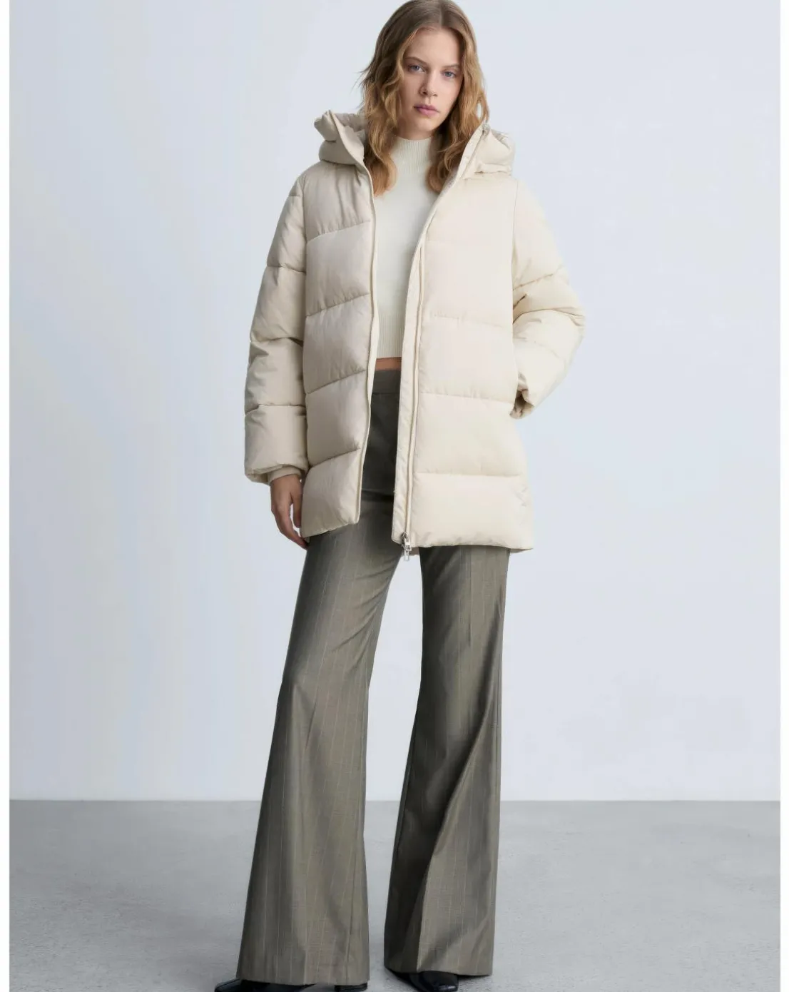 Mango Quilted Anorak Puffer with Hood