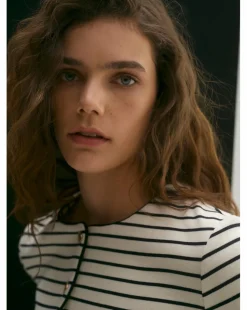 Mango Striped Knit Cardigan