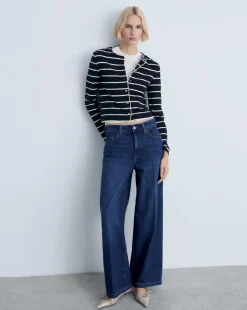 Mango Striped Knit Cardigan